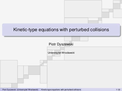 Solutions of kinetic-type equations with perturbed collisions