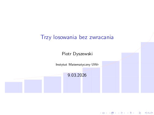Trzy losowania bez zwracania