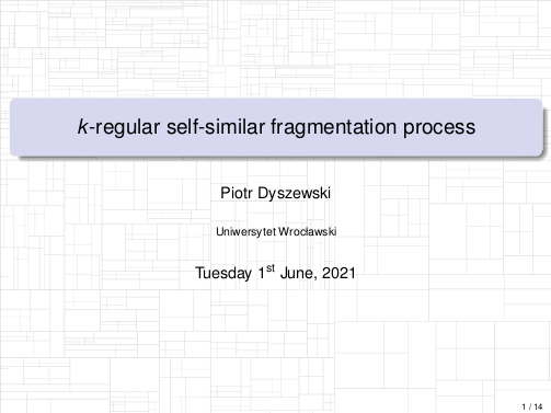 K-regular self-similar fragmentation process